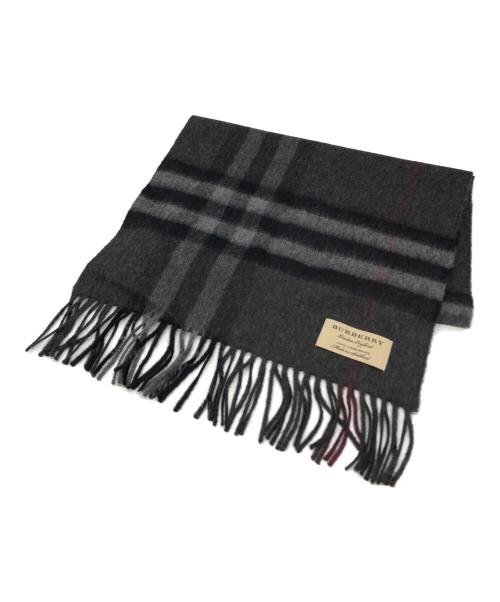 BURBERRY（バーバリー）BURBERRY (バーバリー) GIANT CHECK CASHMERE SCARF チャコールグレー サイズ:下記参照 未使用品の古着・服飾アイテム
