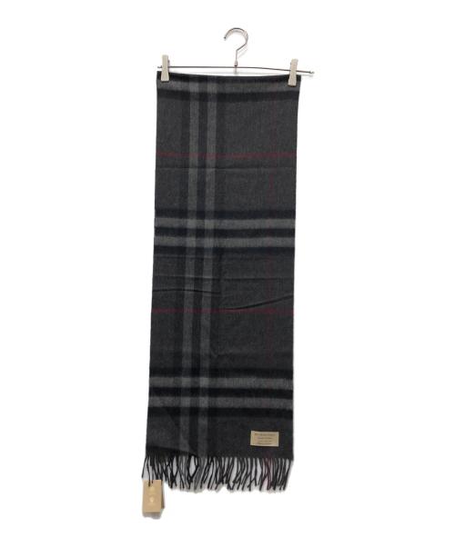 BURBERRY（バーバリー）BURBERRY (バーバリー) GIANT CHECK CASHMERE SCARF チャコールグレー サイズ:下記参照 未使用品の古着・服飾アイテム