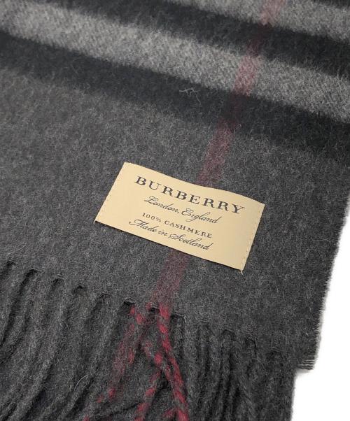 BURBERRY（バーバリー）BURBERRY (バーバリー) GIANT CHECK CASHMERE SCARF チャコールグレー サイズ:下記参照 未使用品の古着・服飾アイテム