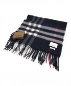 BURBERRY LONDONバーバリーロンドン）の古着「クラシックチェック カシミア スカーフ」｜ネイビー