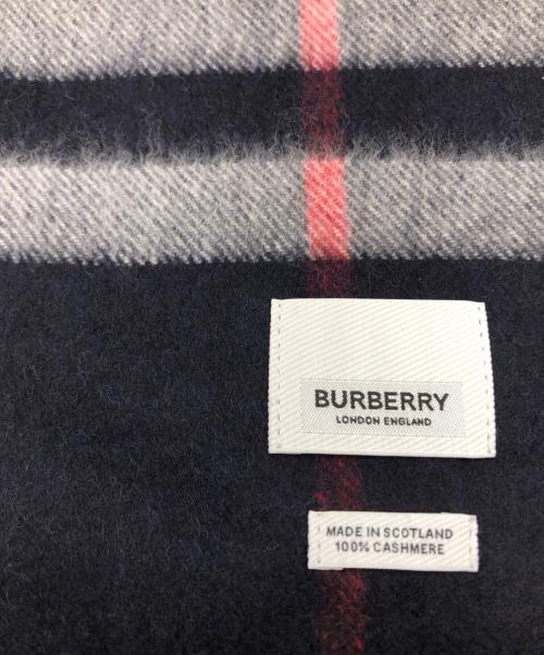 BURBERRY LONDON（バーバリーロンドン）BURBERRY LONDON (バーバリーロンドン) クラシックチェック カシミア スカーフ ネイビー 未使用品の古着・服飾アイテム