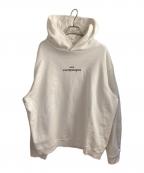 Maison Margielaメゾンマルジェラ）の古着「反転ロゴ刺繍フーディ」｜ホワイト