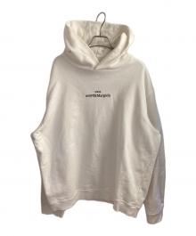 Maison Margiela（メゾンマルジェラ）の古着「反転ロゴ刺繍フーディ」｜ホワイト