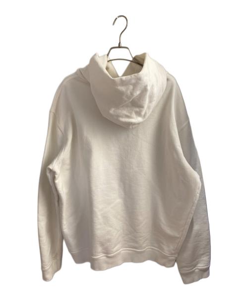 Maison Margiela（メゾンマルジェラ）Maison Margiela (メゾンマルジェラ) 反転ロゴ刺繍フーディ ホワイト サイズ:46の古着・服飾アイテム