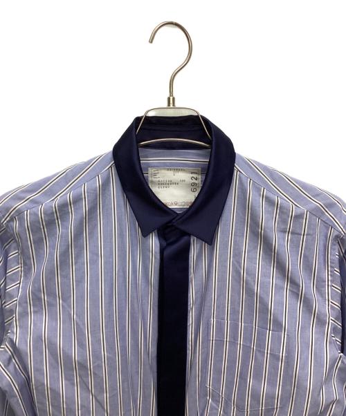 sacai（サカイ）sacai (サカイ) サテンプリーツスカートレイヤードワンピース ネイビー サイズ:2の古着・服飾アイテム