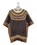 sacaiサカイ）の古着「ノルディックドッキングニットワンピース」｜ブラウン