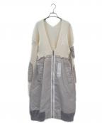 sacaiサカイ）の古着「Knit×Nylon Twill Dress」｜グレー×ホワイト