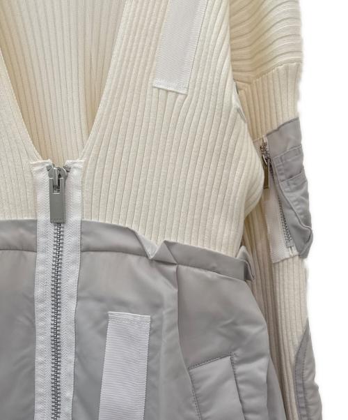 sacai（サカイ）sacai (サカイ) Knit×Nylon Twill Dress グレー×ホワイト サイズ:2の古着・服飾アイテム