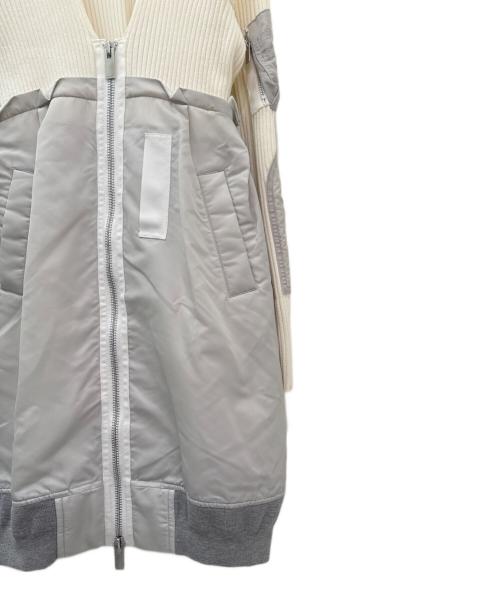 sacai（サカイ）sacai (サカイ) Knit×Nylon Twill Dress グレー×ホワイト サイズ:2の古着・服飾アイテム