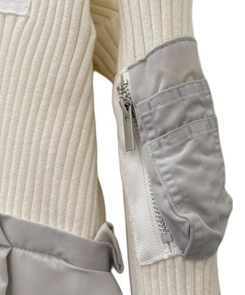 sacai（サカイ）sacai (サカイ) Knit×Nylon Twill Dress グレー×ホワイト サイズ:2の古着・服飾アイテム