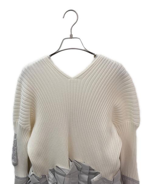 sacai（サカイ）sacai (サカイ) Knit×Nylon Twill Dress グレー×ホワイト サイズ:2の古着・服飾アイテム