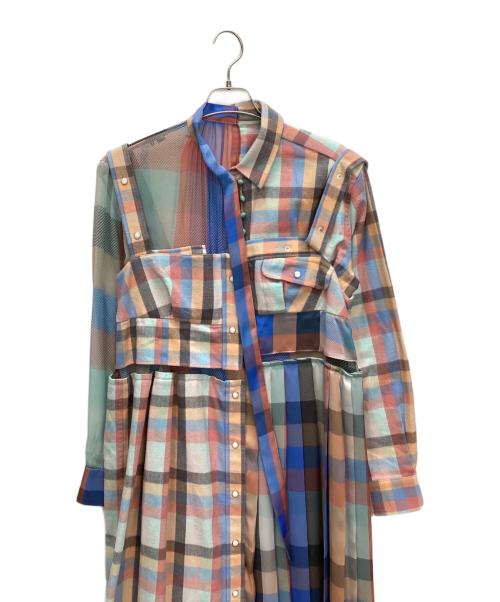 sacai（サカイ）sacai (サカイ) 異素材ドッキング ワンピース マルチカラー サイズ:2の古着・服飾アイテム