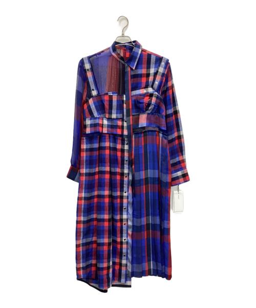 sacai（サカイ）sacai (サカイ) 異素材ドッキング ワンピース ブルー サイズ:2 未使用品の古着・服飾アイテム
