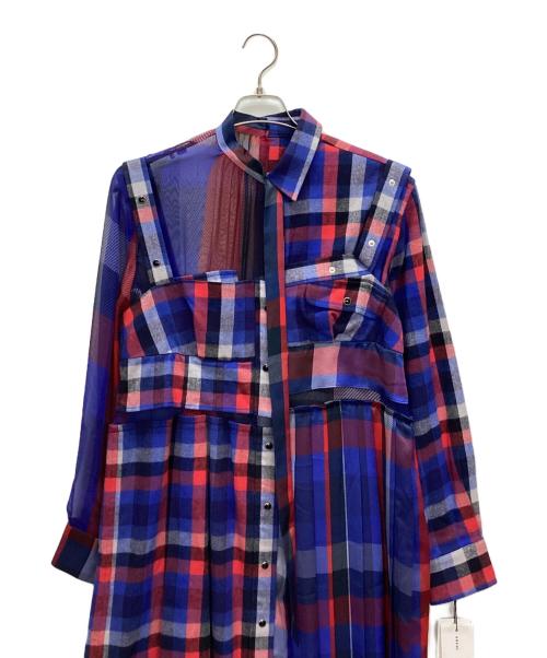 sacai（サカイ）sacai (サカイ) 異素材ドッキング ワンピース ブルー サイズ:2 未使用品の古着・服飾アイテム