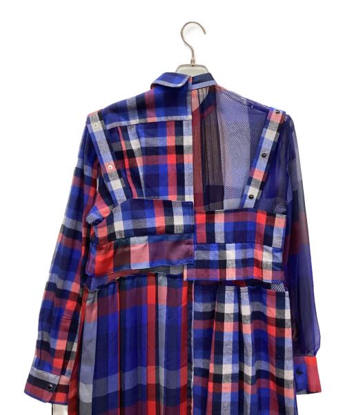 sacai（サカイ）sacai (サカイ) 異素材ドッキング ワンピース ブルー サイズ:2 未使用品の古着・服飾アイテム