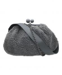 WEEKEND Max Mara（ウィークエンド マックスマーラ）の古着「がま口ボアチェーンショルダーバッグ」｜グレー