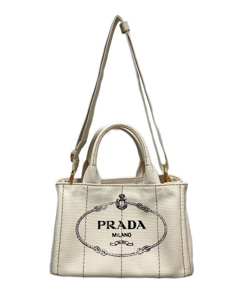 PRADA（プラダ）PRADA (プラダ) 2WAYバッグ アイボリーの古着・服飾アイテム