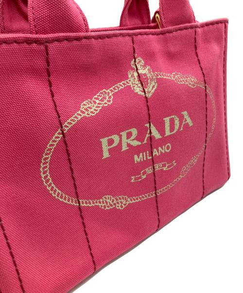 PRADA（プラダ）PRADA (プラダ) 2WAYキャンバスバッグ ピンクの古着・服飾アイテム