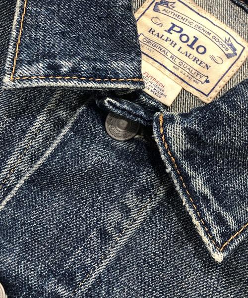 POLO RALPH LAUREN（ポロ・ラルフローレン）POLO RALPH LAUREN (ポロ・ラルフローレン) フェイデッド・デニム・トラッカー・ジャケット インディゴ サイズ:XSの古着・服飾アイテム