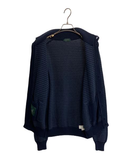 Zanone（ザノーネ）Zanone (ザノーネ) コットンリネンスタンドカラーニットカーディガン ネイビー サイズ:48の古着・服飾アイテム