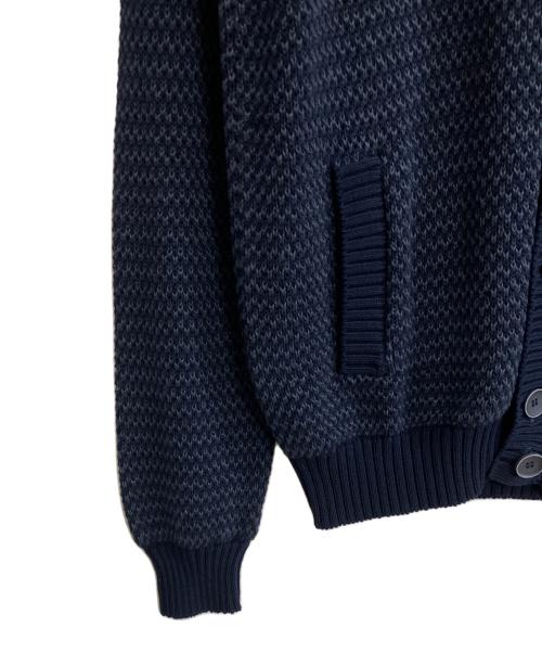 Zanone（ザノーネ）Zanone (ザノーネ) コットンリネンスタンドカラーニットカーディガン ネイビー サイズ:48の古着・服飾アイテム
