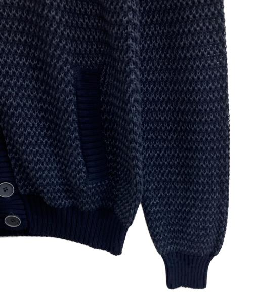Zanone（ザノーネ）Zanone (ザノーネ) コットンリネンスタンドカラーニットカーディガン ネイビー サイズ:48の古着・服飾アイテム