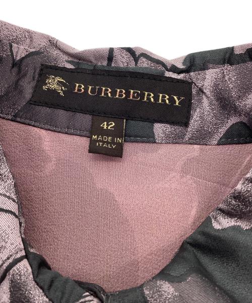 BURBERRY（バーバリー）BURBERRY (バーバリー) リーフ柄シャツワンピース パープル サイズ:42の古着・服飾アイテム
