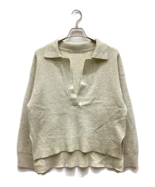 BEAUTY&YOUTH（ビューティーアンドユース）BEAUTY&YOUTH (ビューティーアンドユース) スキッパーニット ロングスリーブ プルオーバー アイボリー サイズ:表記なしの古着・服飾アイテム