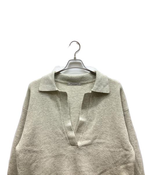 BEAUTY&YOUTH（ビューティーアンドユース）BEAUTY&YOUTH (ビューティーアンドユース) スキッパーニット ロングスリーブ プルオーバー アイボリー サイズ:表記なしの古着・服飾アイテム