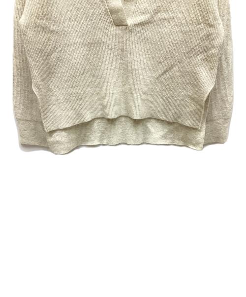 BEAUTY&YOUTH（ビューティーアンドユース）BEAUTY&YOUTH (ビューティーアンドユース) スキッパーニット ロングスリーブ プルオーバー アイボリー サイズ:表記なしの古着・服飾アイテム