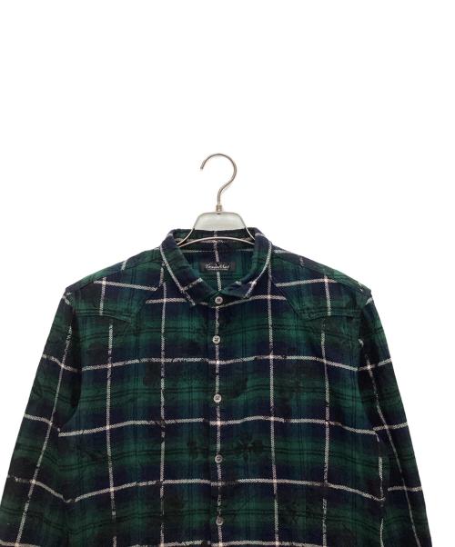 TORNADO MART（トルネードマート）TORNADO MART (トルネードマート) チェック薔薇柄シャツ グリーン サイズ:LLの古着・服飾アイテム