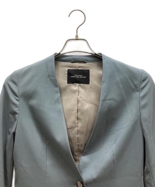 green label relaxing（グリーンレーベルリラクシング）green label relaxing (グリーンレーベルリラクシング) ノーカラージャケット グリーン サイズ:36の古着・服飾アイテム