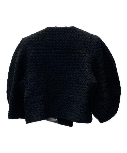 cygne（シーニュ）cygne (シーニュ) cygne シーニュ　レザーボタンツイードジャケット ブラック サイズ:1の古着・服飾アイテム