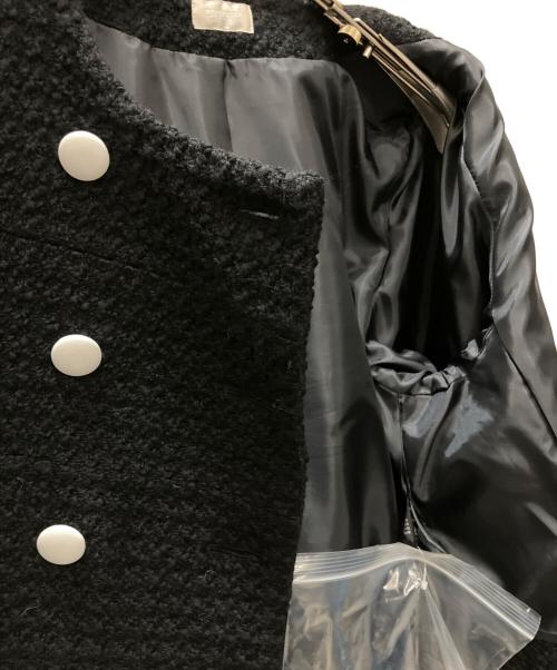 cygne（シーニュ）cygne (シーニュ) cygne シーニュ　レザーボタンツイードジャケット ブラック サイズ:1の古着・服飾アイテム