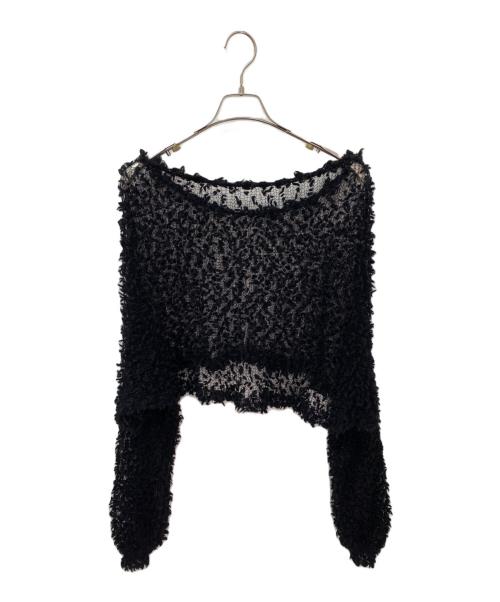 cygne（シーニュ）cygne (シーニュ) ポップコーン透けニット ブラック サイズ:Fの古着・服飾アイテム