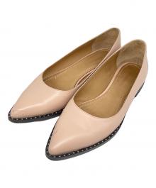J&M DAVIDSON（ジェイ＆エム デヴィッドソン）の古着「STUDDED FLAT/ スタッドフラット パンプス」｜ピンク