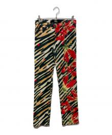 VERSACE JEANS COUTURE（ヴェルサーチ ジーンズクチュール）の古着「アニマルカモフラージュパンツ」｜レッド