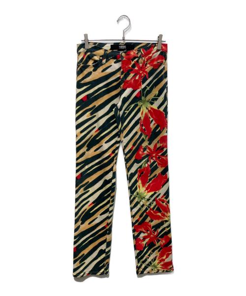 VERSACE JEANS COUTURE（ヴェルサーチ ジーンズクチュール）VERSACE JEANS COUTURE (ヴェルサーチ ジーンズクチュール) アニマルカモフラージュパンツ レッド サイズ:29-43の古着・服飾アイテム
