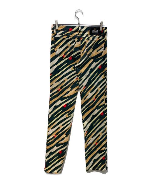 VERSACE JEANS COUTURE（ヴェルサーチ ジーンズクチュール）VERSACE JEANS COUTURE (ヴェルサーチ ジーンズクチュール) アニマルカモフラージュパンツ レッド サイズ:29-43の古着・服飾アイテム