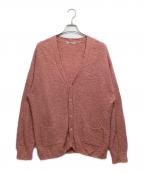 AURALEEオーラリー）の古着「COTTON LINEN CUT SHAGGY KNIT CARDIGAN」｜ピンク