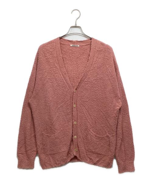 AURALEE（オーラリー）AURALEE (オーラリー) COTTON LINEN CUT SHAGGY KNIT CARDIGAN ピンク サイズ:4の古着・服飾アイテム