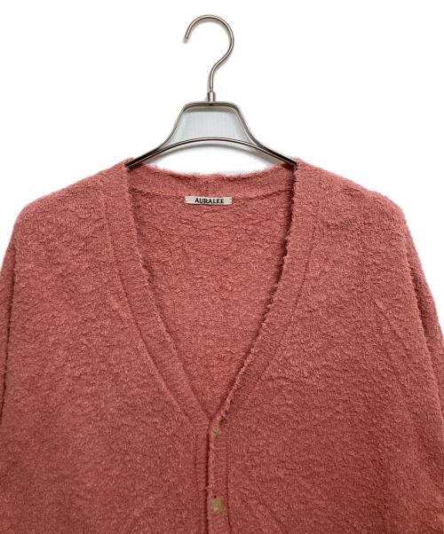 AURALEE（オーラリー）AURALEE (オーラリー) COTTON LINEN CUT SHAGGY KNIT CARDIGAN ピンク サイズ:4の古着・服飾アイテム