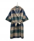 PESERICOペゼリコ）の古着「ハーフスリーブ チェックシャギーコート」｜マルチカラー