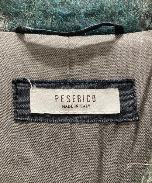 PESERICO（ペゼリコ）PESERICO (ペゼリコ) ハーフスリーブ チェックシャギーコート マルチカラー サイズ:38の古着・服飾アイテム