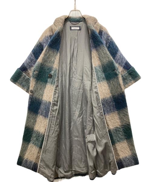 PESERICO（ペゼリコ）PESERICO (ペゼリコ) ハーフスリーブ チェックシャギーコート マルチカラー サイズ:38の古着・服飾アイテム
