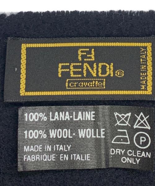 FENDI（フェンディ）FENDI (フェンディ) FENDI　ブラック　ウールマフラー ブラックの古着・服飾アイテム