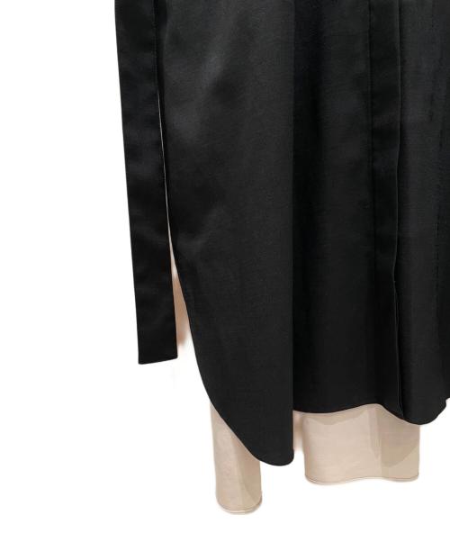 ADORE（アドーア）ADORE (アドーア) バイカラージョーゼットロングブラウス ブラック×ベージュ サイズ:38の古着・服飾アイテム