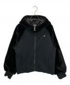 adidasアディダス）の古着「FAKEFUR ZIPHOOD」｜ブラック