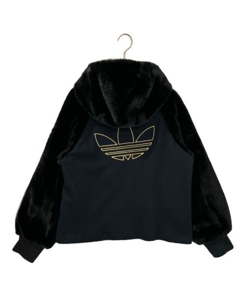adidas（アディダス）adidas (アディダス) FAKEFUR ZIPHOOD ブラック サイズ:Mの古着・服飾アイテム