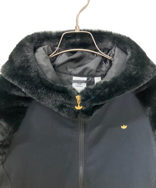 adidas（アディダス）adidas (アディダス) FAKEFUR ZIPHOOD ブラック サイズ:Mの古着・服飾アイテム